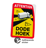 Officiële dode hoek sticker voor vrachtverkeer - 170x250mm - Reflecterend!