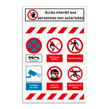 Panneau de sécurité de terrain | 6 symboles + bannière