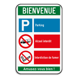Panneau de sécurité de terrain avec 3 pictogrammes