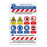 Panneau de sécurité | 8 pictogrammes + logo et bannière