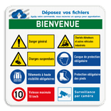 Panneau de sécurité | 8 pictogrammes + logo et bannière