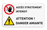 Panneau de sécurité | 2 pictogrammes + texte