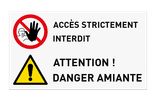 Panneau de sécurité | 2 pictogrammes + texte