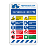 Panneau de sécurité | 10 pictogrammes + logo et bannière