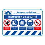 Panneau de sécurité avec logo + 5 pictogrammes