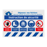 Panneau de sécurité avec logo + 5 pictogrammes