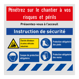 Panneau de sécurité avec instructions de sécurité