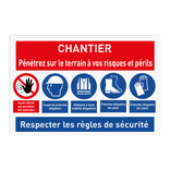 Panneau de sécurité avec différentes instructions de sécurité