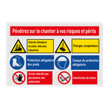 Panneau de sécurité avec 6 pictogrammes