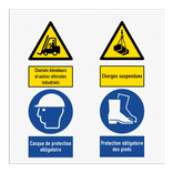 Panneau de sécurité avec 4 pictogrammes