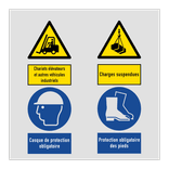 Panneau de sécurité avec 4 pictogrammes