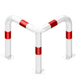Arceau d’angle 90° en acier Ø 76 mm blanc/rouge – Fixation au sol