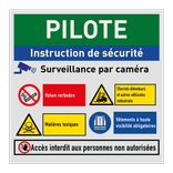Panneau de sécurité - 4 pictogrammes + bannière