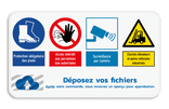 Panneau de sécurité - 4 pictogrammes + logo
