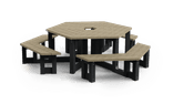 Table pique-nique ronde - Bicolore - Modèle Siena