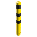 Poteau de protection Ø152mm acier galvanisé - jaune/noir - 1200/1500/2000mm - avec ancrage au sol