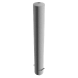 Rampaal Ø152mm staal verzinkt - geel/zwart - 1200/1500/2000mm - met grondanker