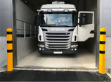 Rampaal Ø152mm staal verzinkt - geel/zwart - 1200/1500/2000mm - met grondanker