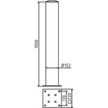 Rammschutzpoller Ø152x1000mm Stahl verzinkt – weiß/rot – Bodenplatte