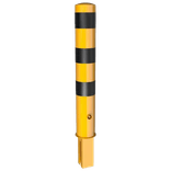 Rampaal Ø152x1000mm staal verzinkt - geel/zwart - verwijderbaar met grondstuk