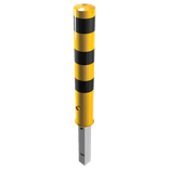 Rampaal Ø152x1000mm staal verzinkt - geel/zwart - verwijderbaar met grondstuk