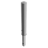 Rampaal Ø152x1000mm staal verzinkt - geel/zwart - verwijderbaar met grondstuk