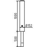 Rampaal Ø152x1000mm staal verzinkt - wit/rood - verwijderbaar met grondstuk