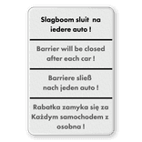 Verkeersbord slagboom | Meertalig