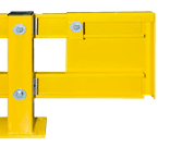 Stellingbeschermer staal geel/zwart - breedte 900-1300mm - vloermontage