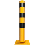 Rampaal Ø152mm staal verzinkt - geel/zwart - 1000/1500mm - flexibel verend tot 15 graden
