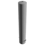 Rampaal Ø193mm staal verzinkt - wit/rood - 1200/1500/2000mm - met grondanker