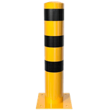 Rampaal Ø193x1000mm staal verzinkt - geel/zwart - met vloermontage