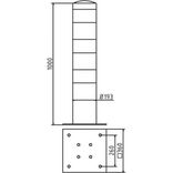 Rampaal Ø193x1000mm staal verzinkt - geel/zwart - met vloermontage