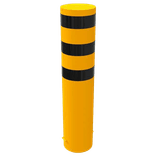 Rampaal Ø323mm staal verzinkt - geel/zwart - 1500/2000/2400mm - met grondanker