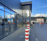 Rammschutzpoller Ø323mm gelb‑schwarz – zum Einbetonieren