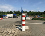 Rampaal Ø273mm staal verzinkt - geel/zwart - 1500/2000mm - met grondanker