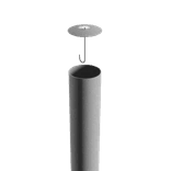 Rampaal Ø273mm staal verzinkt - wit/rood - 1500/2000mm - met grondanker