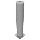 Rampaal Ø273x1500mm staal verzinkt - geel/zwart - met vloermontage