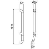 Guide-roues acier galvanisé Ø152x3000 mm blanc/rouge