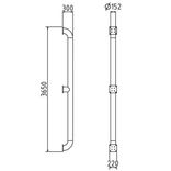 Guide-roues en acier galvanisé Ø152 mm longueur 3650 mm