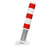 Rampaal Ø152mm staal verzinkt - wit/rood- 1000/1500mm - flexibel verend tot 15 graden