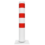 Rampaal Ø152mm staal verzinkt - wit/rood- 1000/1500mm - flexibel verend tot 15 graden