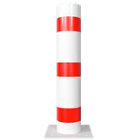 Rampaal Ø193x1000mm staal verzinkt - wit/rood - met vloermontage