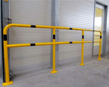 Beschermhek railing modulair TS2 staal geel/zwart - begin/einde/midden/hoek paal