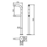 Beschermhek railing modulair TS2 staal geel/zwart - begin/einde/midden/hoek paal
