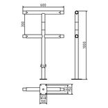 Beschermhek railing modulair TS2 staal geel/zwart - begin/einde/midden/hoek paal