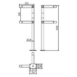 Beschermhek railing modulair TS2 staal geel/zwart - begin/einde/midden/hoek paal