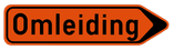 Vlak omleidingsbord F41 - Wegwijzer omleidingsweg