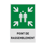 Autocollant ou panneau - E007 - Point de rassemblement avec texte