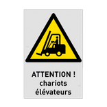 Autocollant - W014 - Attention aux chariots élévateurs et autres véhicules industriels